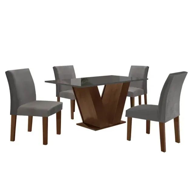 Conjunto Mesa de Jantar 4 Cadeiras Novo
