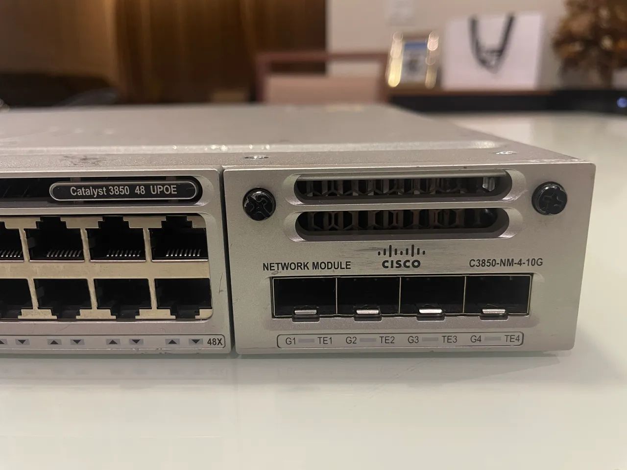Switch Cisco C3850 48p poe + Módulo sfp 4×10G + 2 fontes - Foto 3