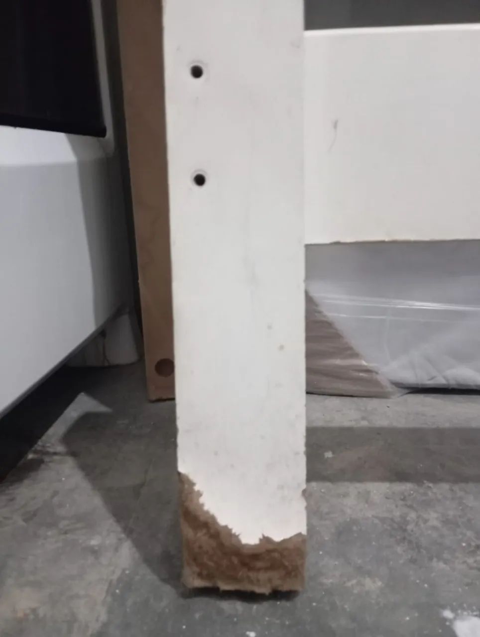 Cama de Casal Completa com Cabeceira Dupla Face (Preto/Branco) - Desapego - Foto 2