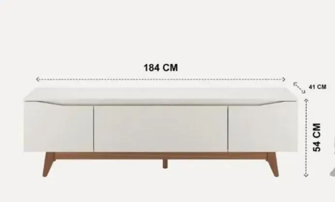 Rack para sala Off White e Madeira - Foto 2