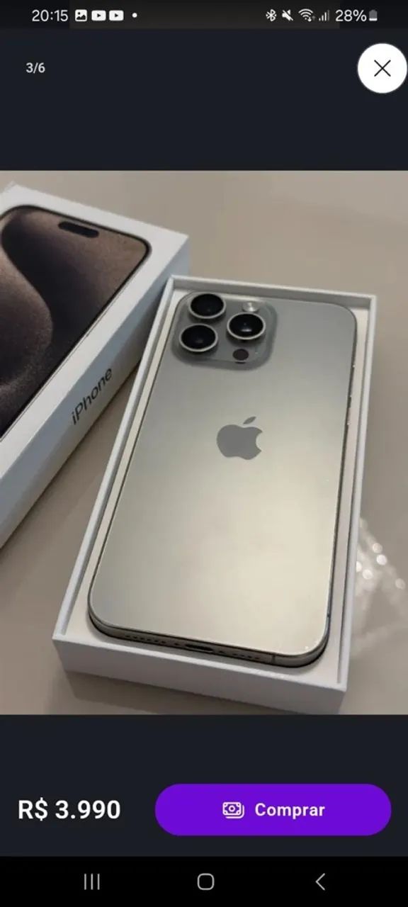 IPHONE 15 PRO MAX 256GB CINZA TITANIUM - Foto 3