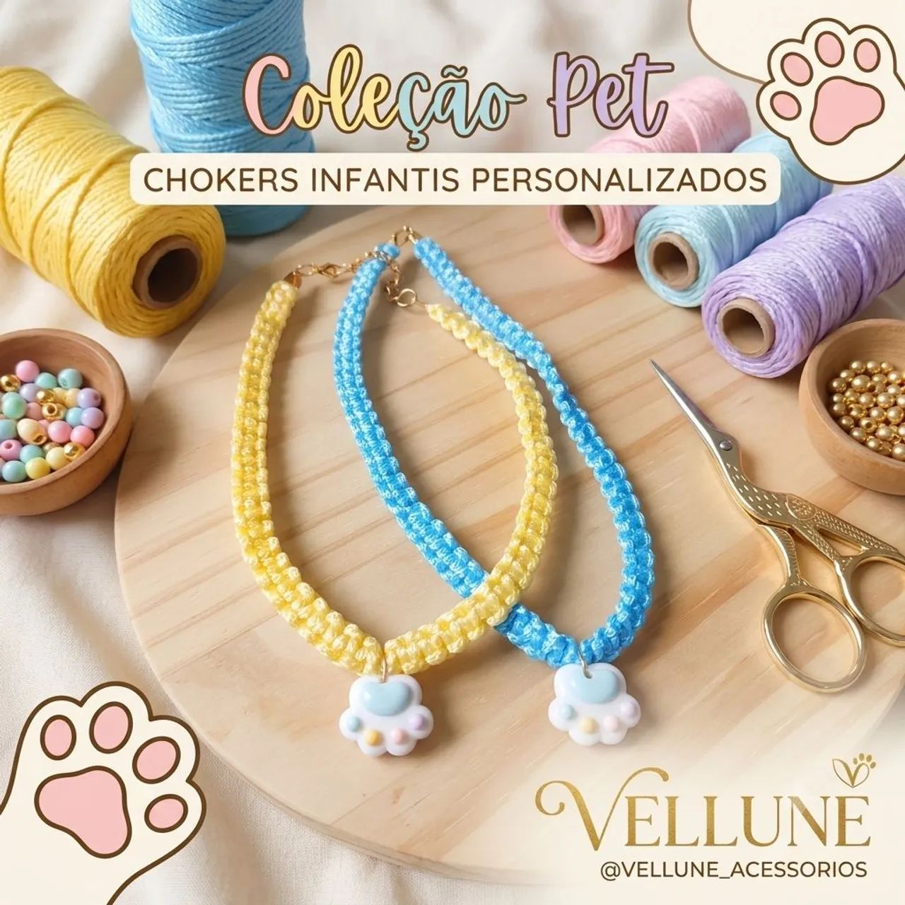 Pulseiras e choker infaltil em macramê.  - Foto 4