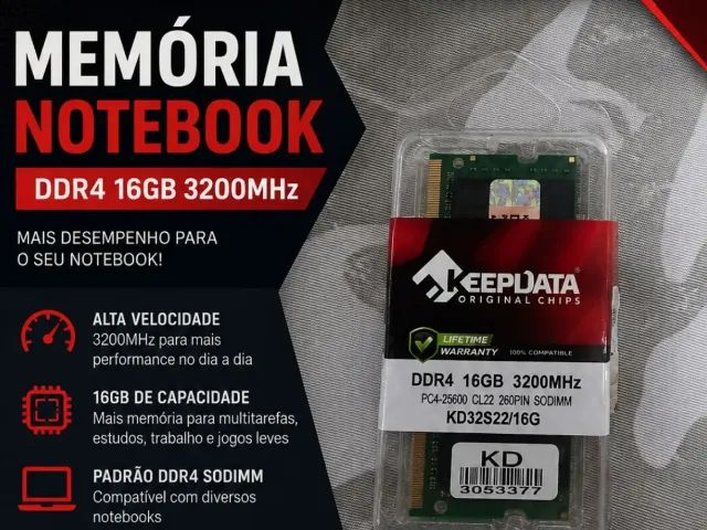 Memória RAM Notebook 16GB DDR4 3200MHz SODIMM KeepData