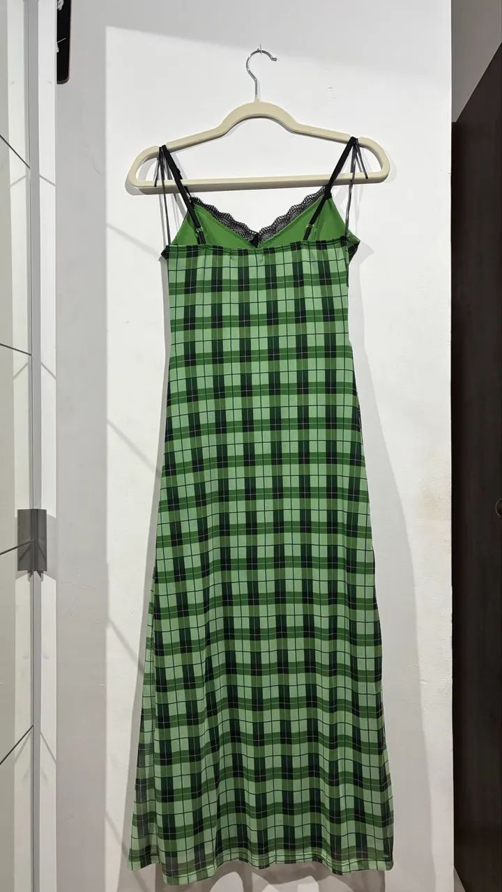 Vestido xadrez verde - Foto 2