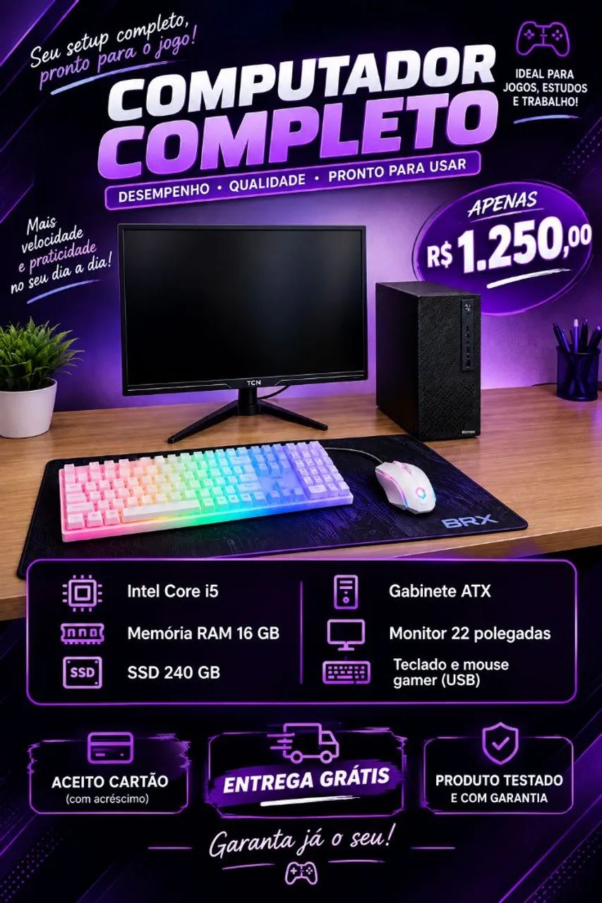 Computador completo + entrega