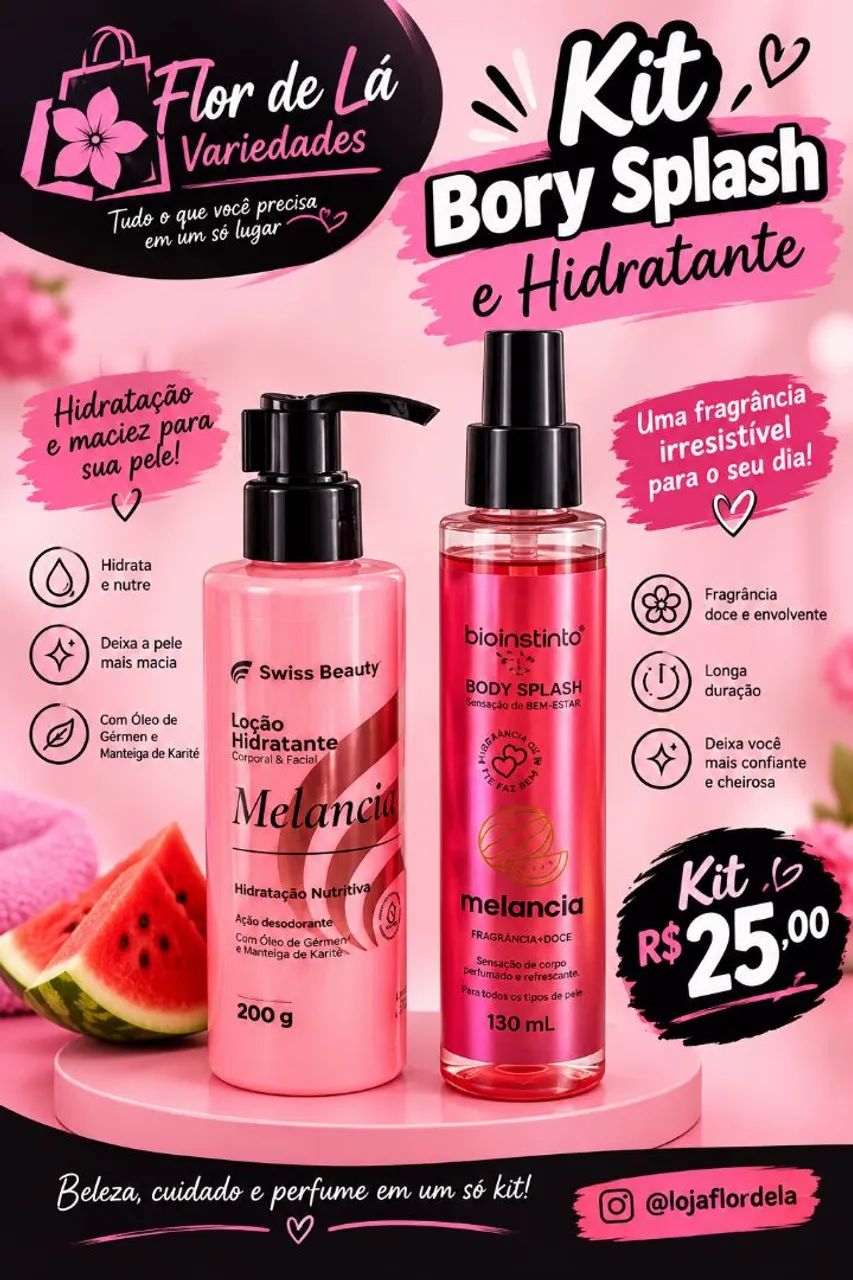 Kit de bory splash e  hidratante - Foto 2
