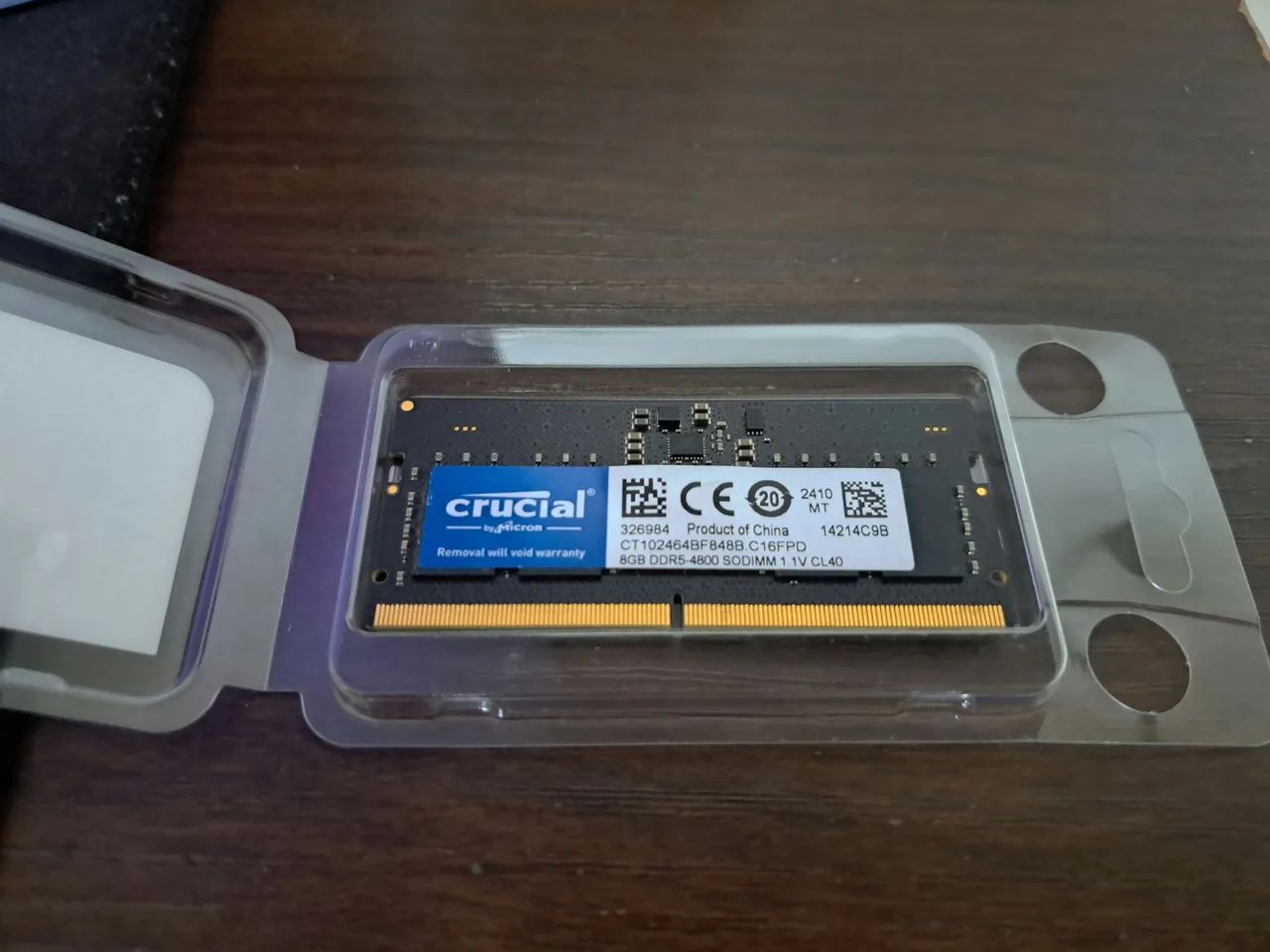 Memória Ram P/ Notebook Crucial 8gb ddr5 <br>Ddr5 4800mhz Sodimm