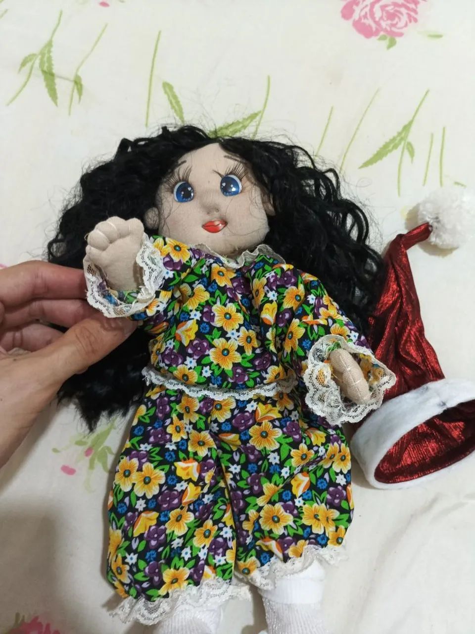Boneca cabelos longos Natal artesanal  - Foto 4