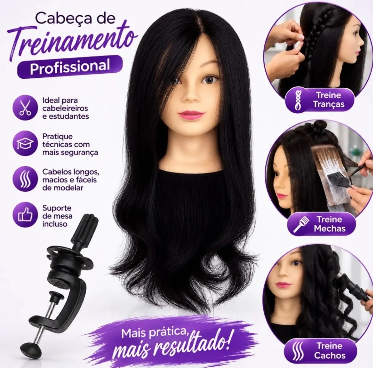 Manequim cabeça treinamento profissional com suporte