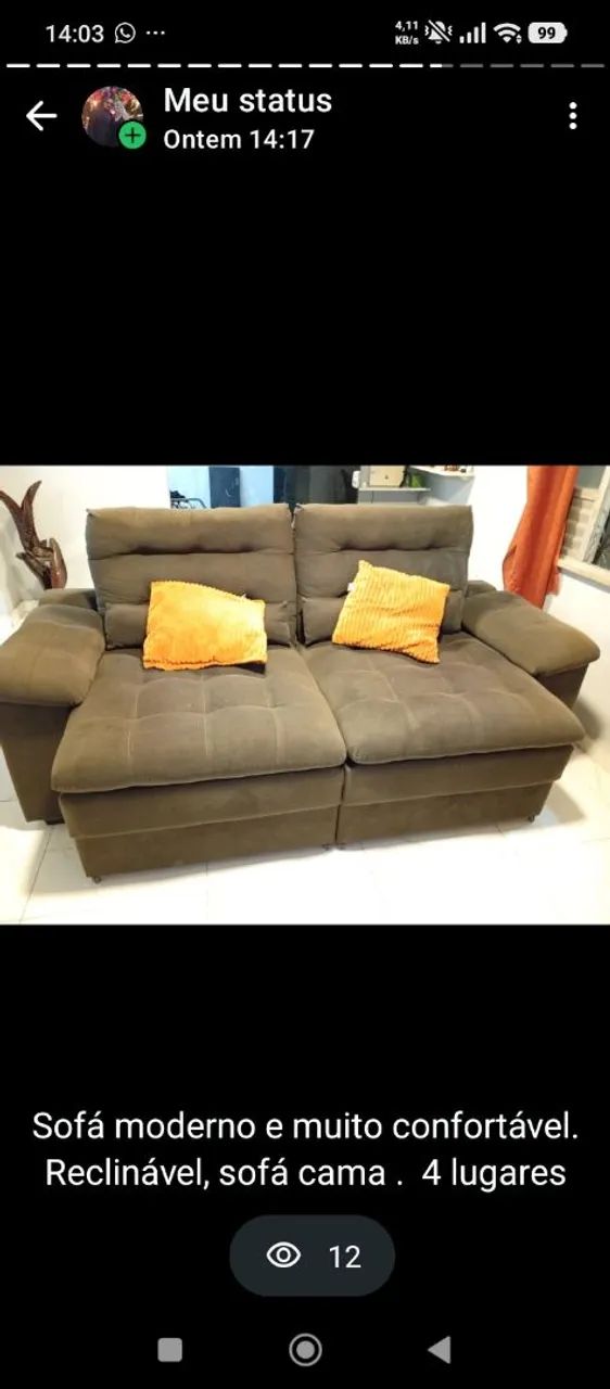 Sofá Suede marrom, lindo e altamente confortável,em perfeito estado  - Foto 2