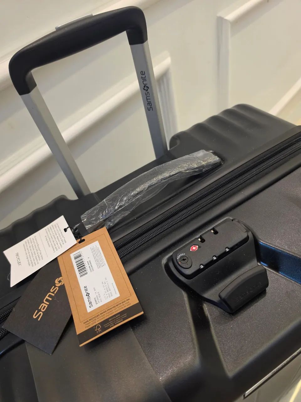 Mala samsonite quartz G 32kg preta e cinza - Foto 3