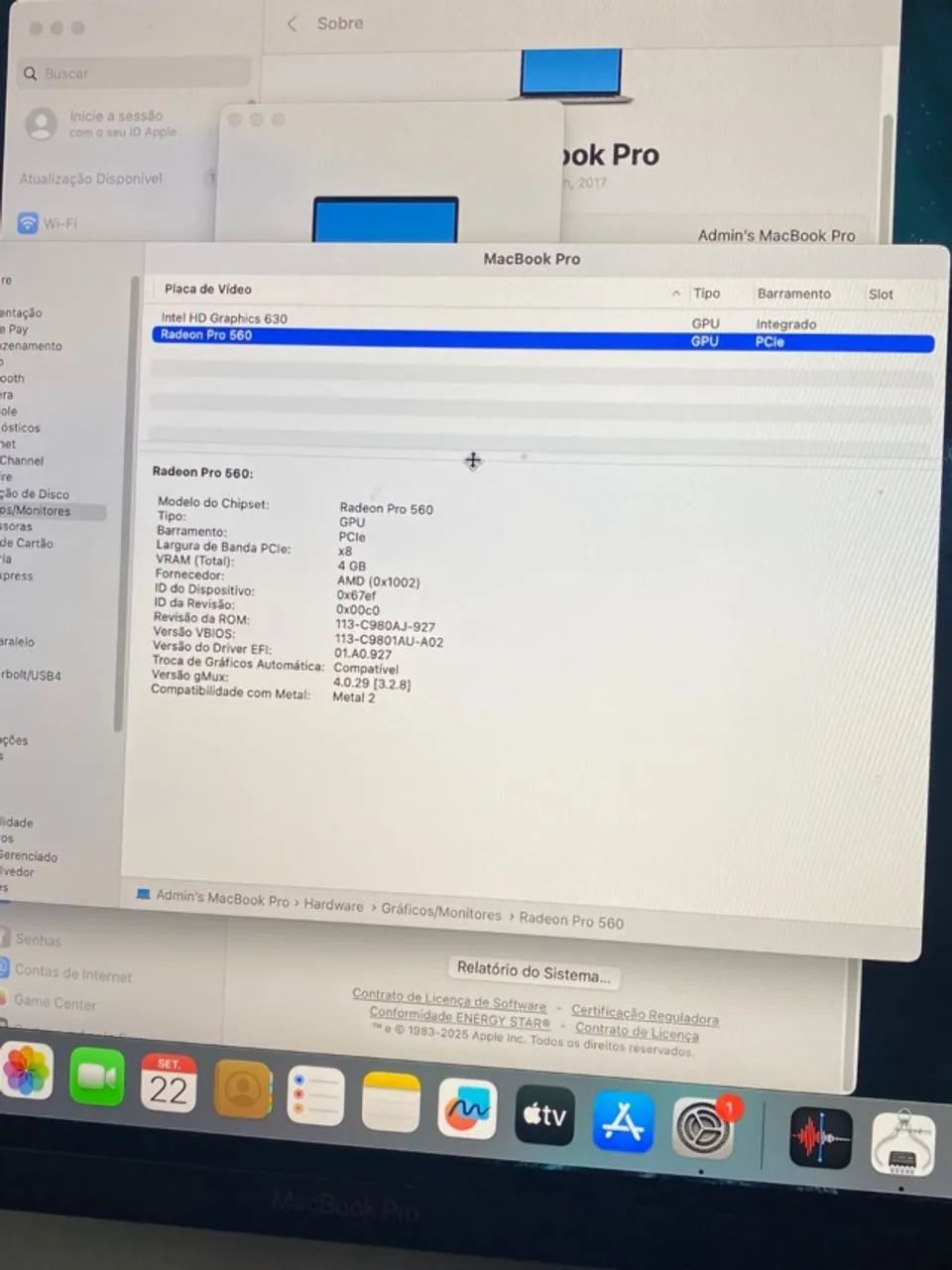 MacBook Pro A1707 15" com processador Intel Core i7, 16 GB  RAM, 2000Gb SSD, 4gb GPU - Foto 4