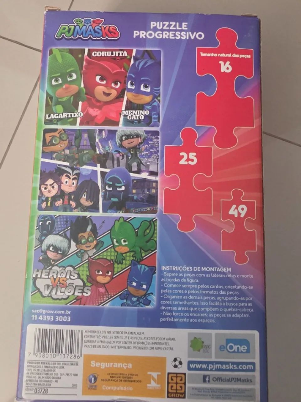 Quebra-Cabeça Progressivo PJ Masks (Grow) - Foto 3