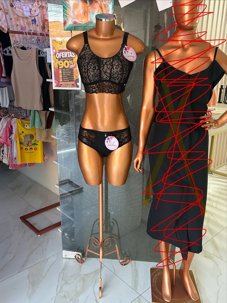 Manequim fibra rose gold 