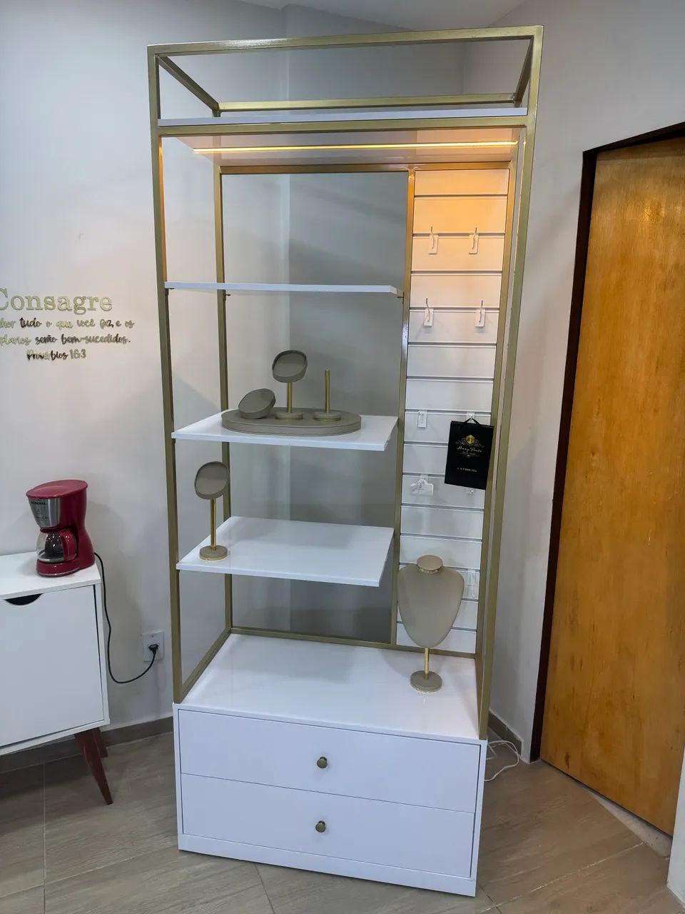 Vitrine expositora para joias giratório com LED - Foto 5