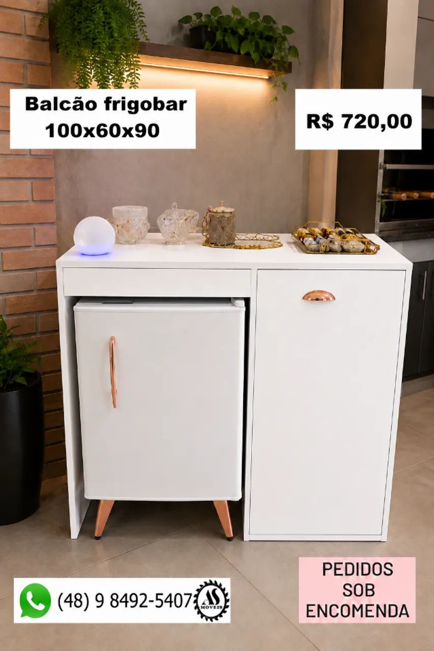 Balcões Espaço, Coffee Área Gourmet Com Encaixe Para Frigobar / Micro-ondas    