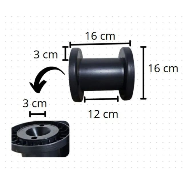 Carretel de Plastico Preto 