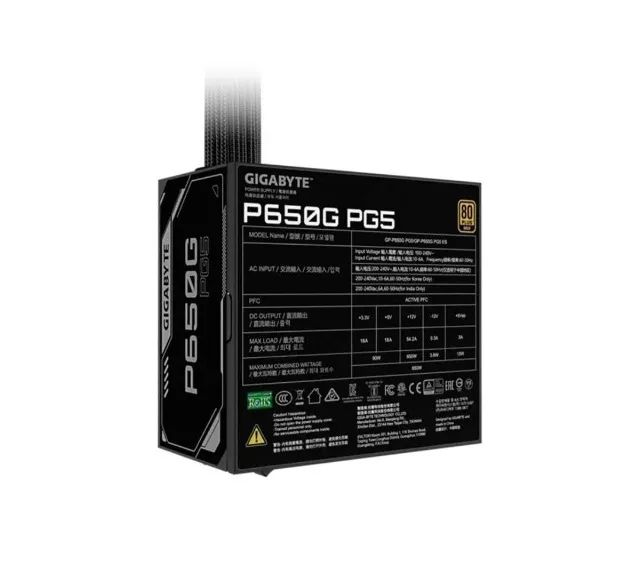 Fonte Gigabyte P650G 80 Plus Gold NOVA LACRADA - Foto 2