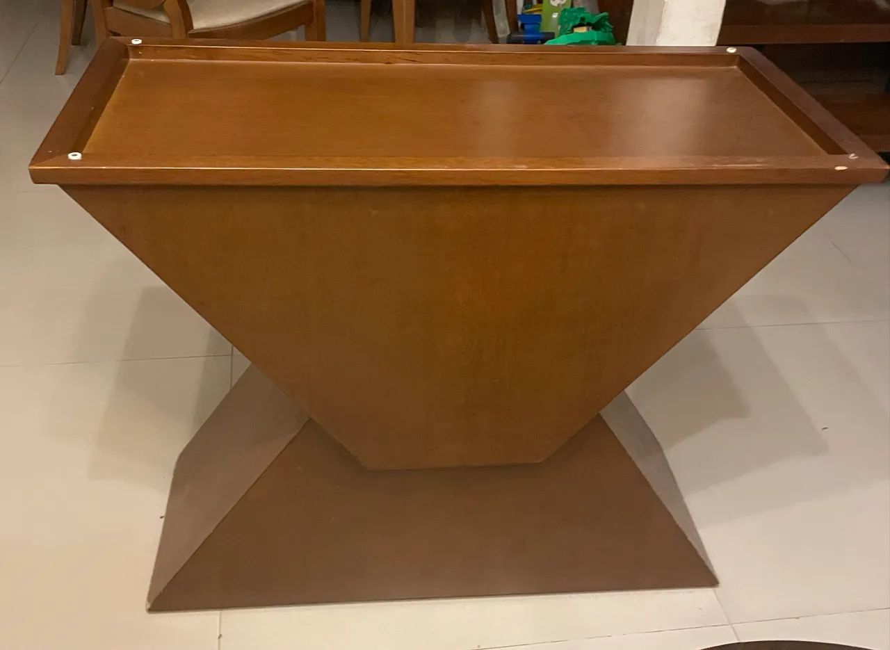 Mesa/bancada vidro +madeira 65569086156546122