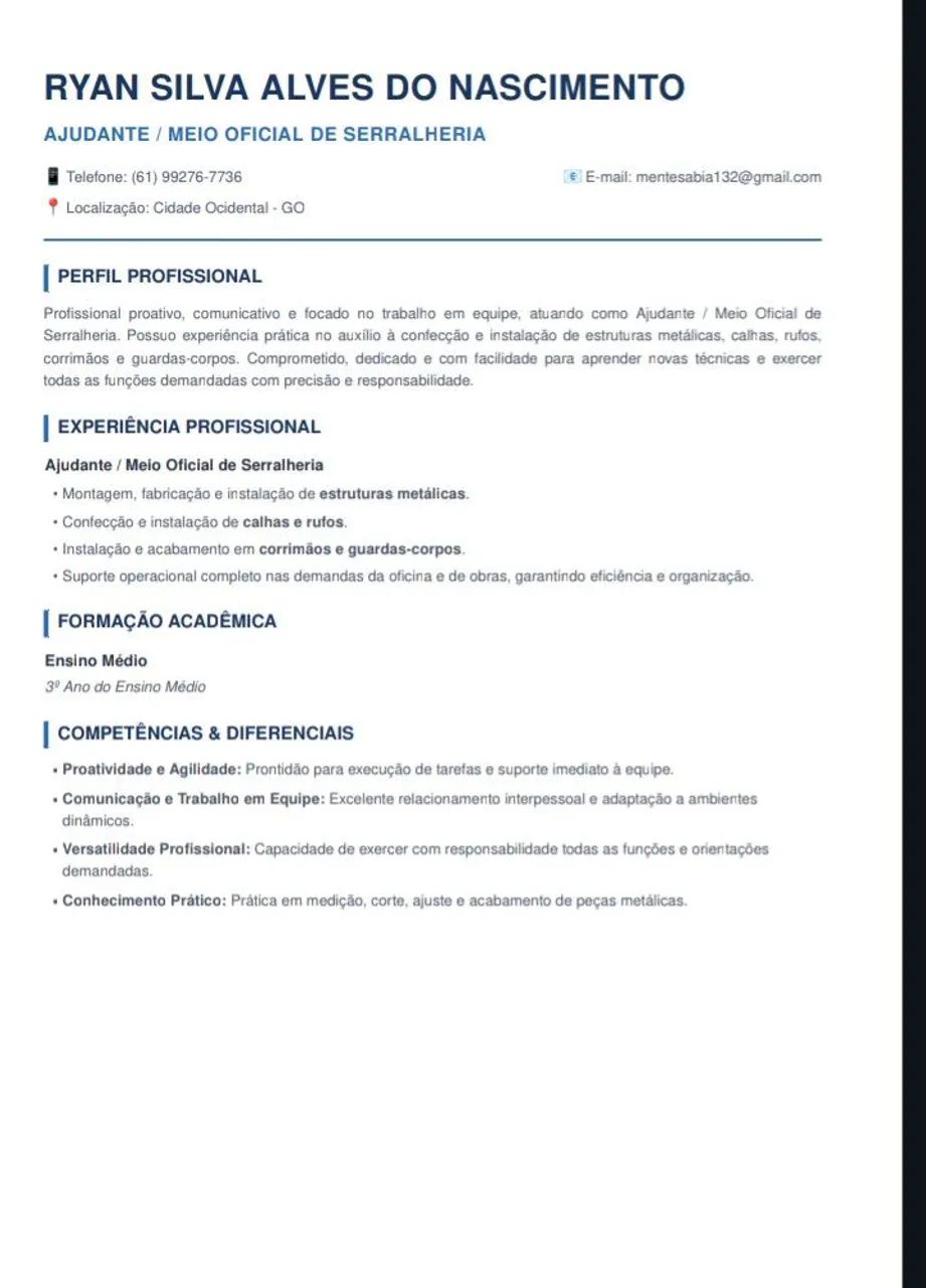 Meio oficial de Serralheiro 2
