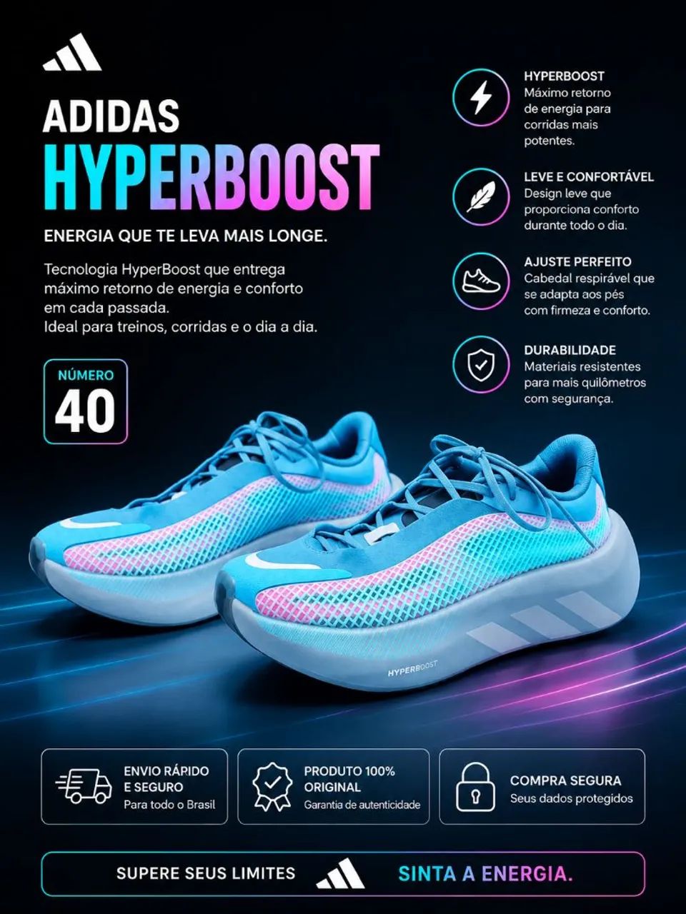 ( PROMOÇÃO) ADIDAS HYPERBOOST / N ° 40