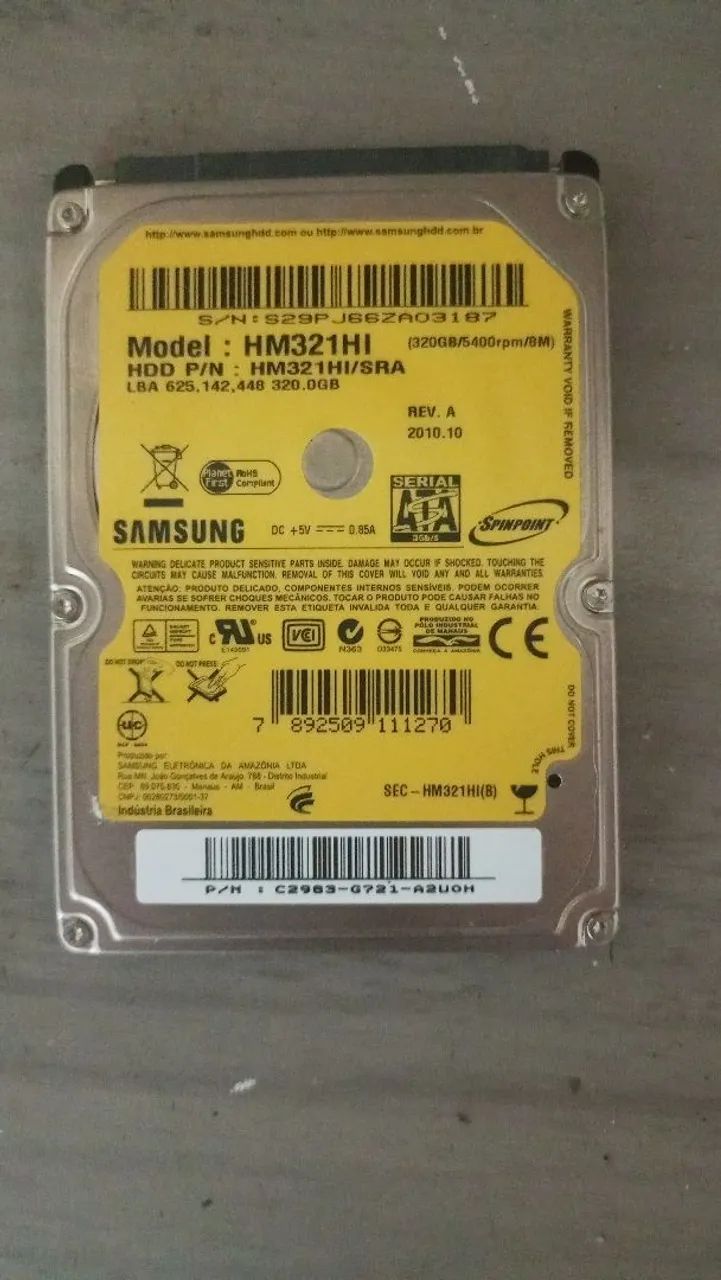 HD Samsung 320gb 