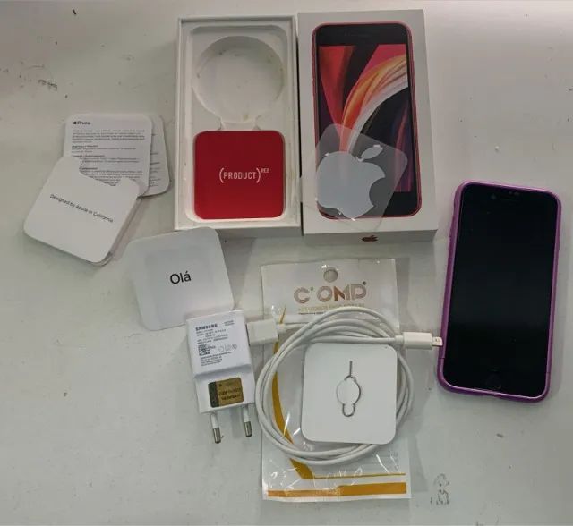 iPhone SE com 64GB de armazenamento e tom de vermelho.  - Foto 4