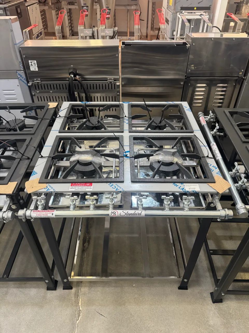 Fogao industrial 4 bocas inox grelha 30x30