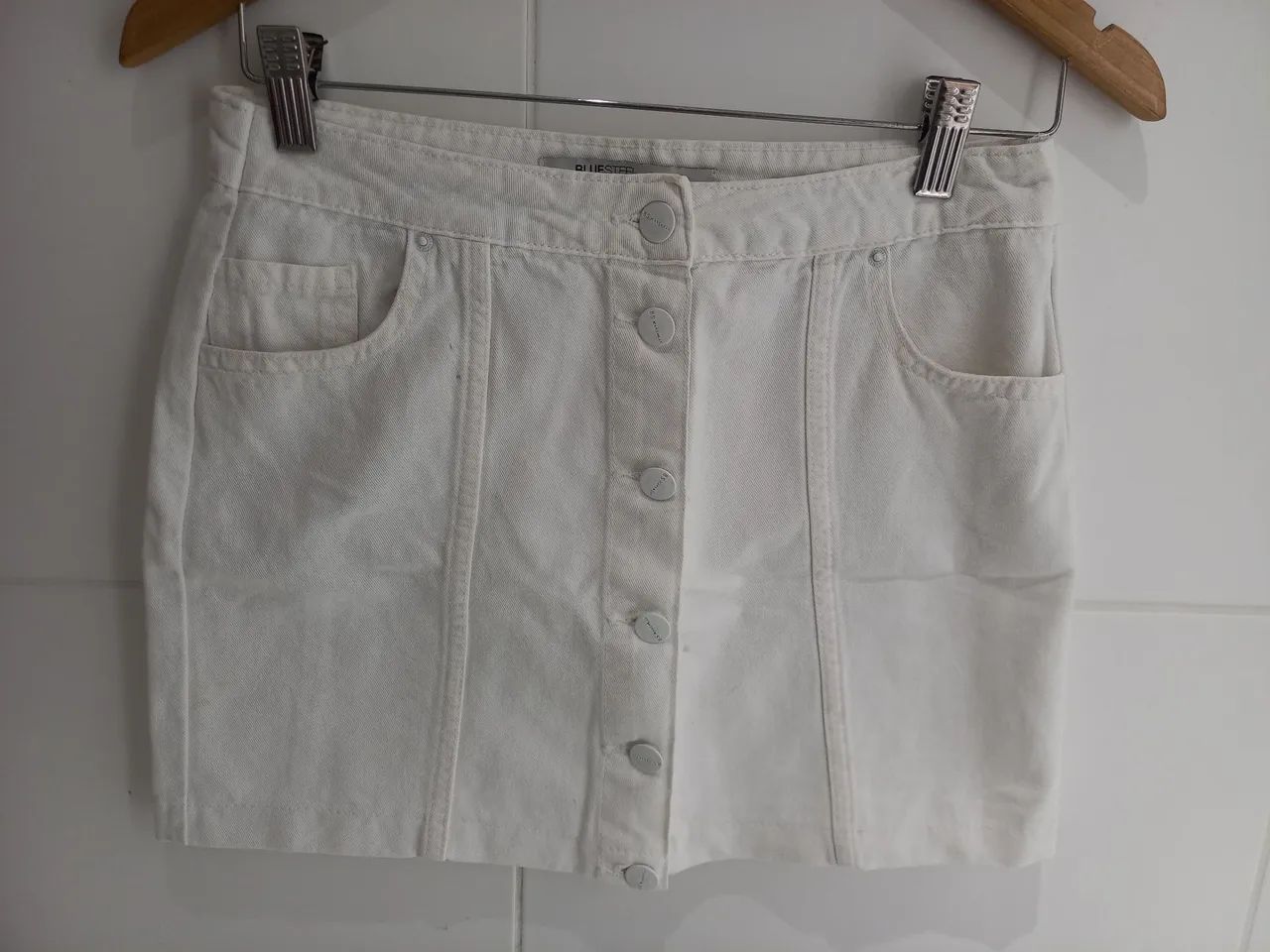Saia jeans branca