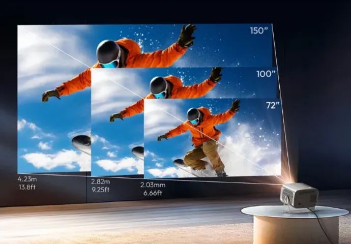 Projetor Vevshao A12 Android 13 Wi-Fi 6 Full HD 1080p 350 ANSI Suporte 4K Novo! - Foto 2