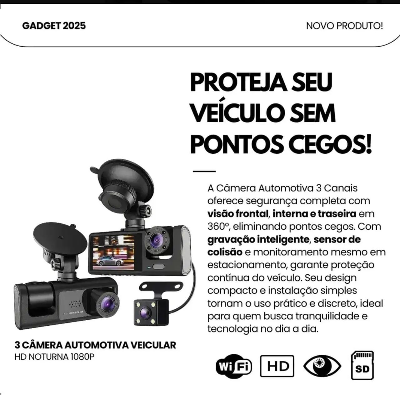 Câmera interna veículor para Uber e 99 nova nunca usada  - Foto 4