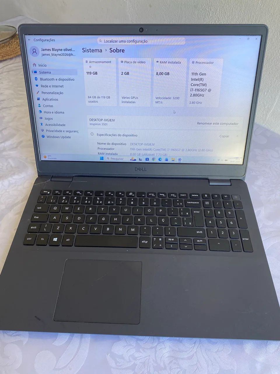 Vendo notebook Dell 3501 core i7 - Foto 3