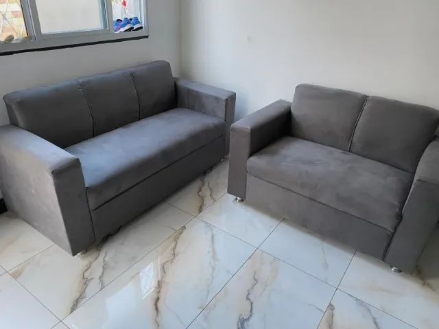 Sofá 2 e 3 pessoas Suede macio D33 Duravel Confortável Promoção - Foto 3