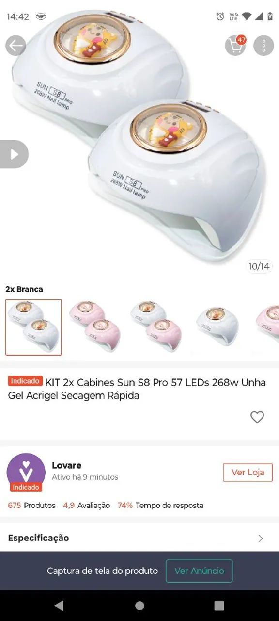 Cabines S8 pro 57 leds