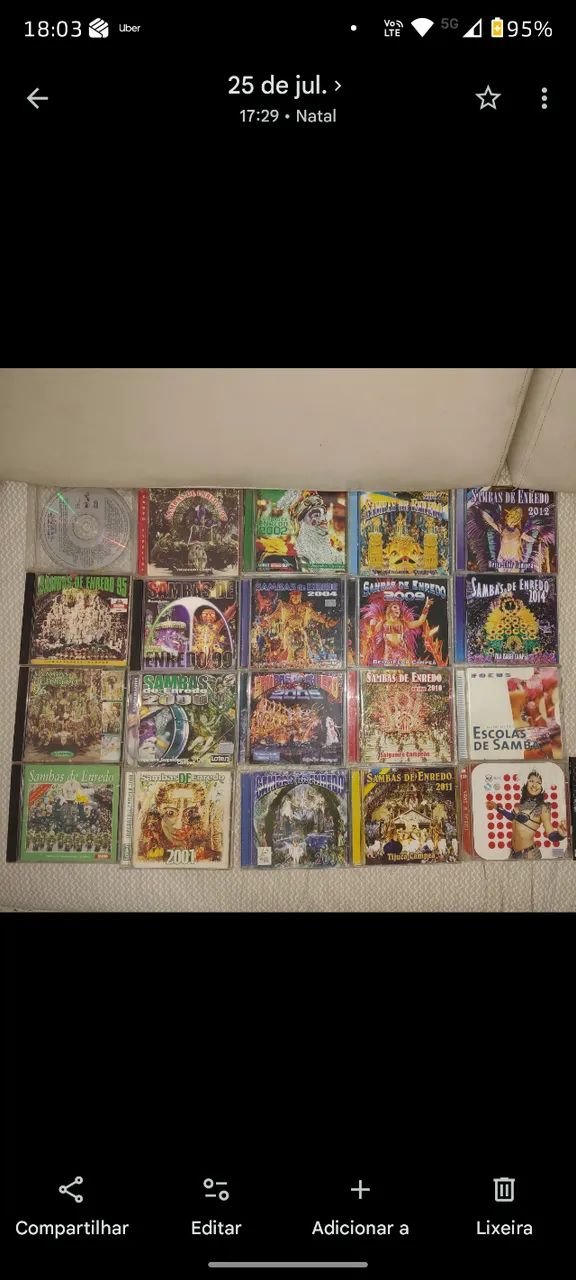 Coleção de CD'S de sambas de enredo RJ 