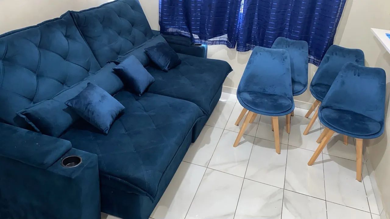Sofá retrátil e reclinável + conjunto de cadeira  - Foto 3