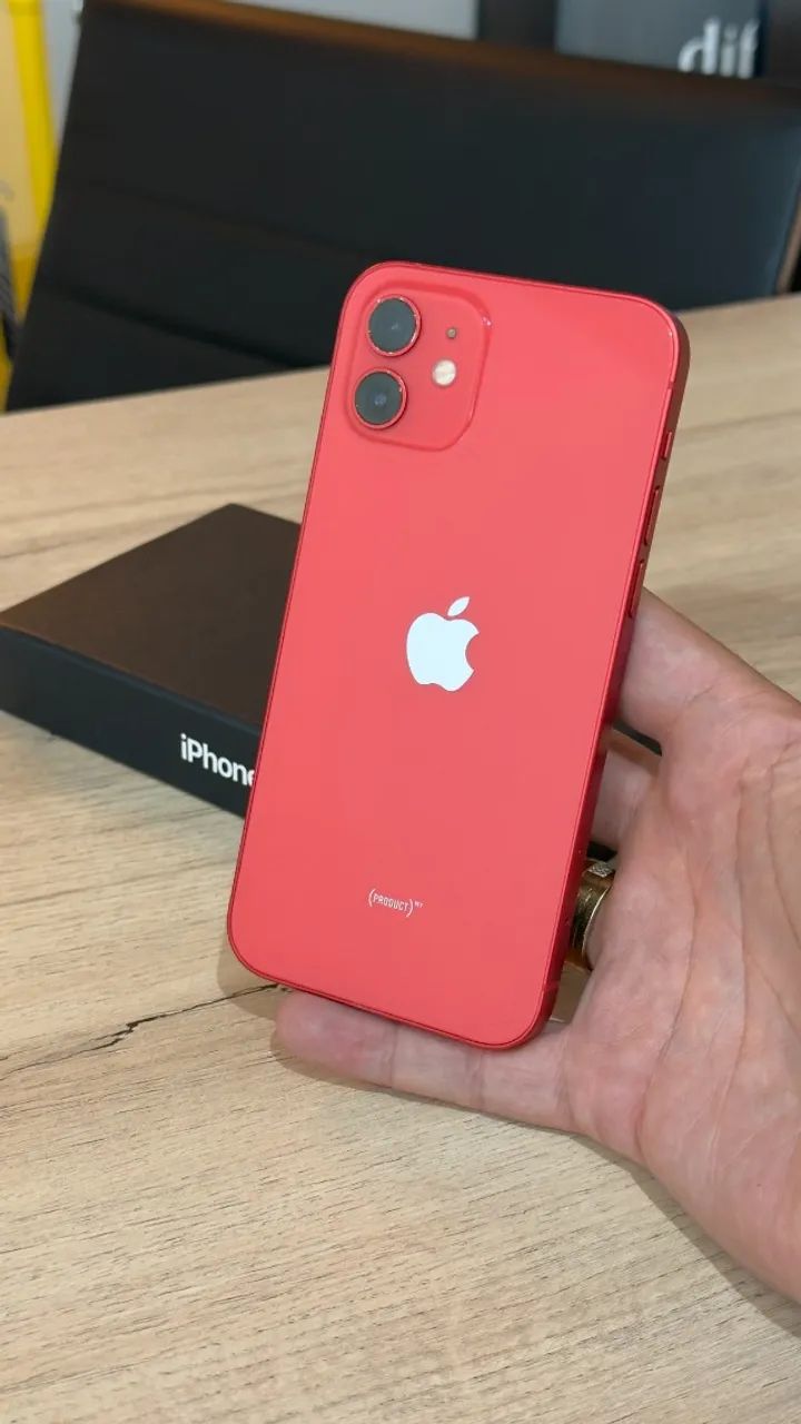 iPhone 12 64GB Vermelho - Saúde da bateria 100%! Loja física! Com