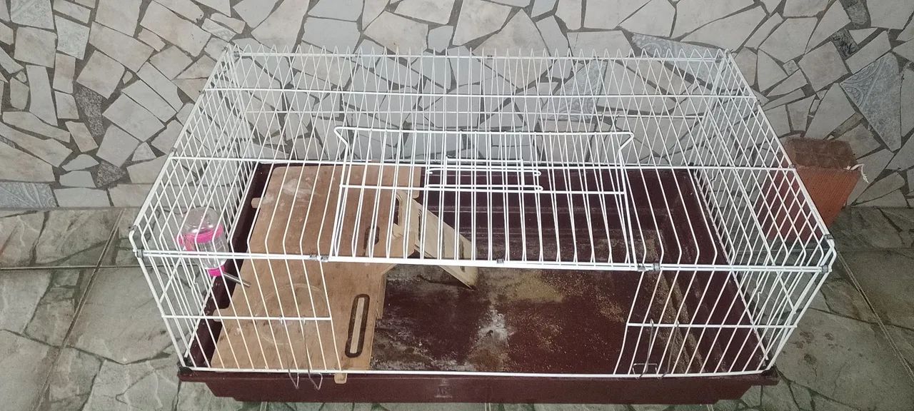 Gaiola para coelho com casinha 