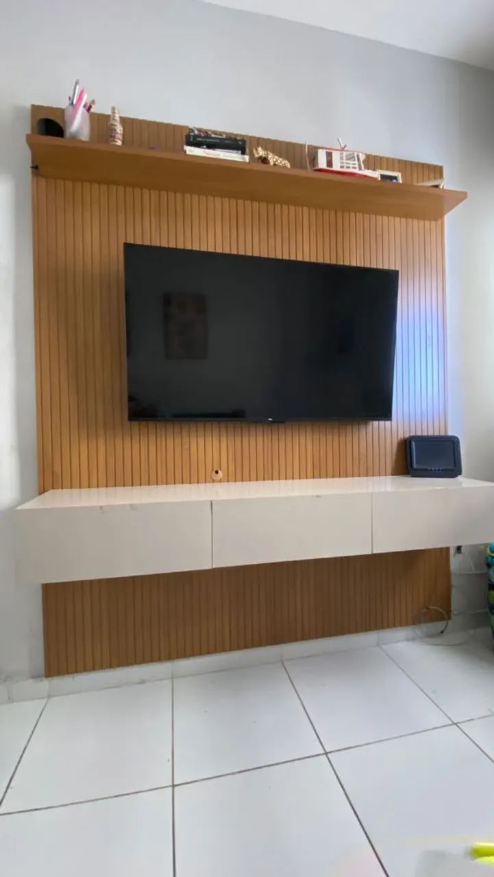 Rack com Painel Para TV - Ripado + 3 Gavetas - Foto 2