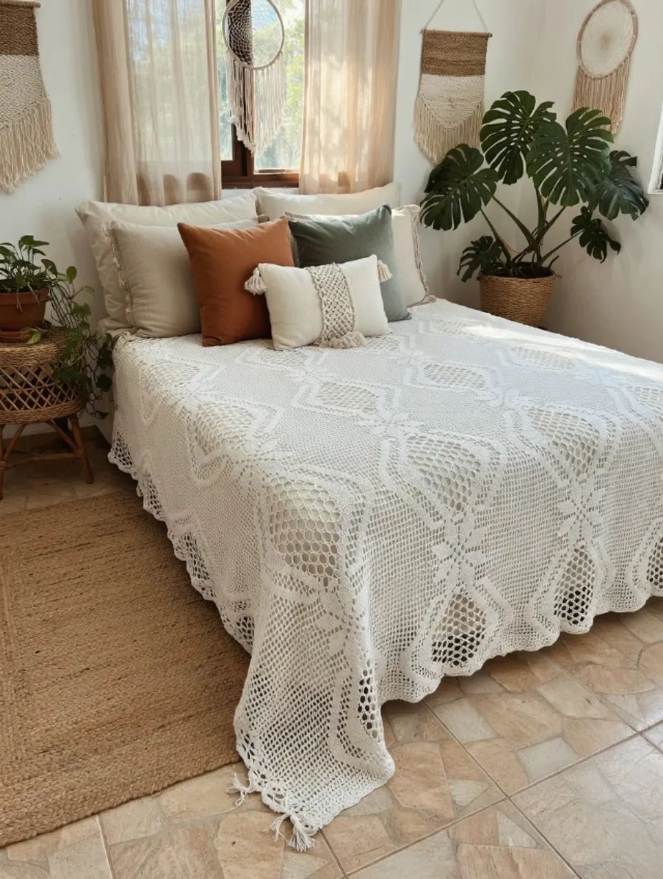 colcha de cama de renda - Foto 4