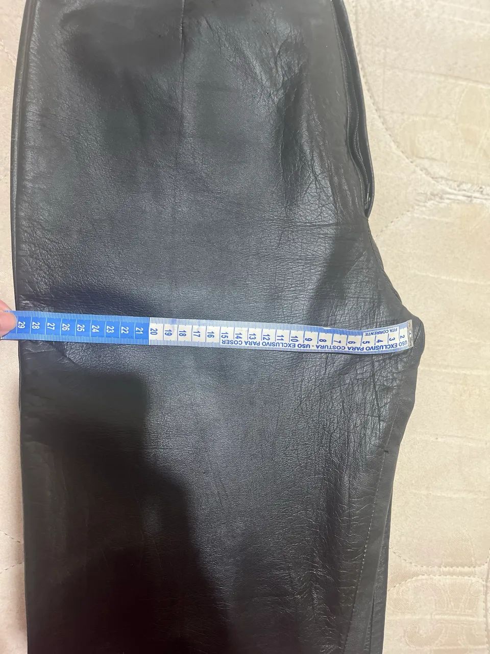 Calça de couro feminina legítimo de alta qualidade. - Foto 4