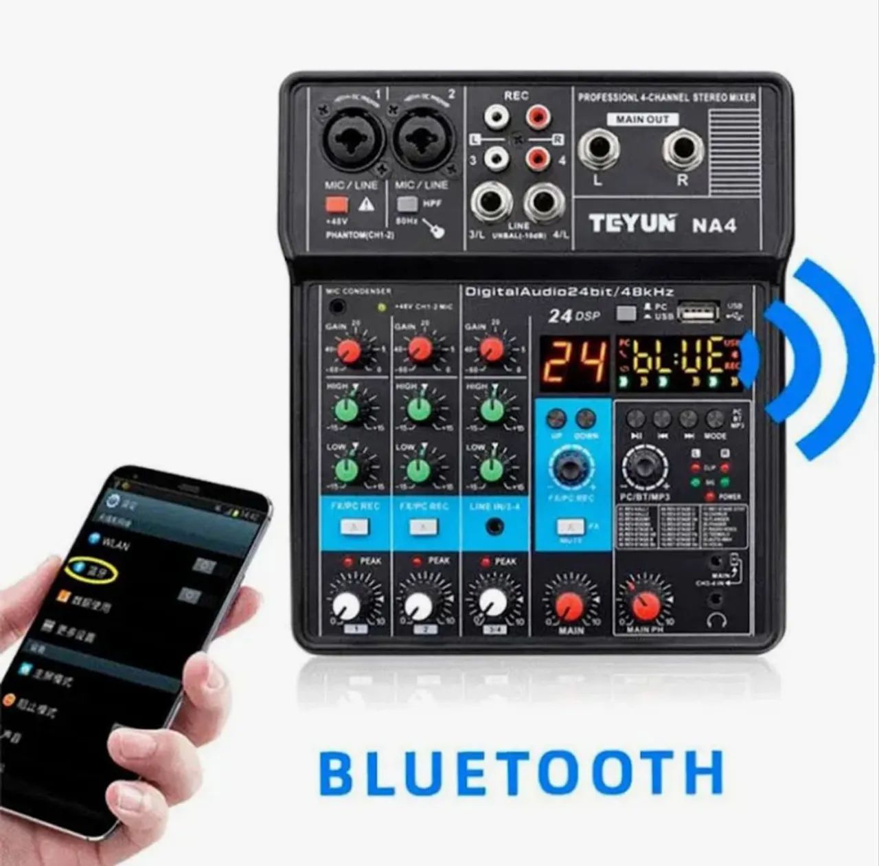 Mesa de som 4 canais com 24 efeitos, pendrive e bluetooth  - Foto 5