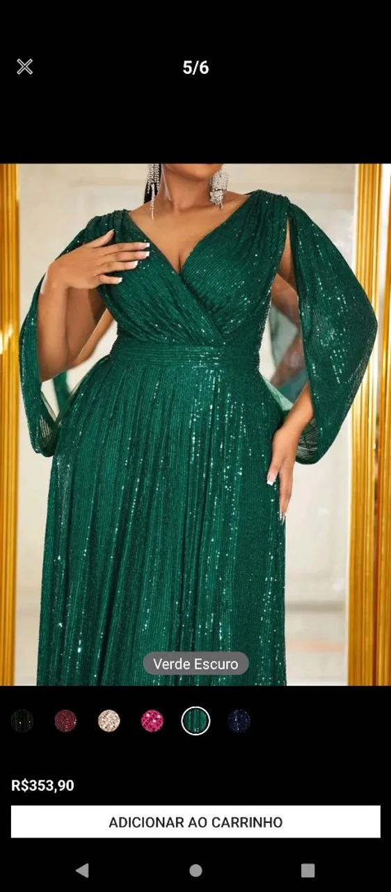 Vestido de festa Plus size verde - Foto 4