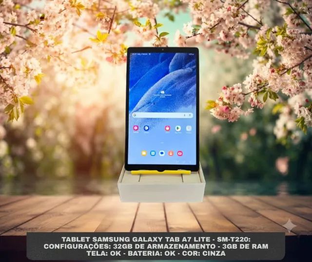? SAMSUNG GALAXY TAB A7 LITE - 32GB DE ARMAZENAMENTO - 3GB DE RAM - CINZA