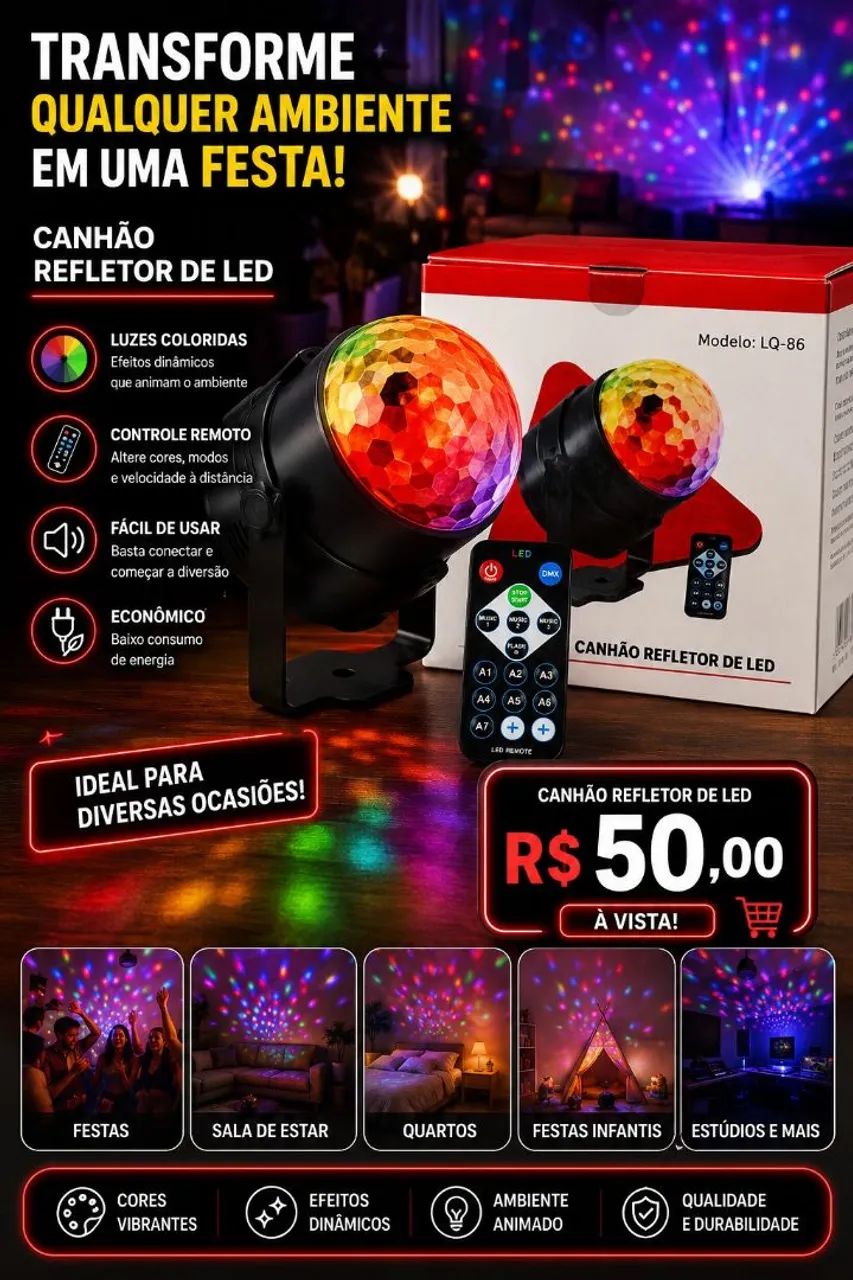CANHÃO REFLETOR DE LED