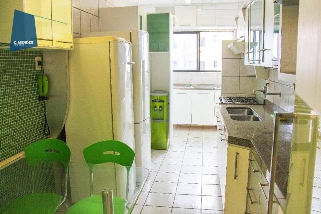 Apartamento mobiliado para locação, 130m² 3 suítes 3 vagas, Cocó, Fortaleza. - Foto 12
