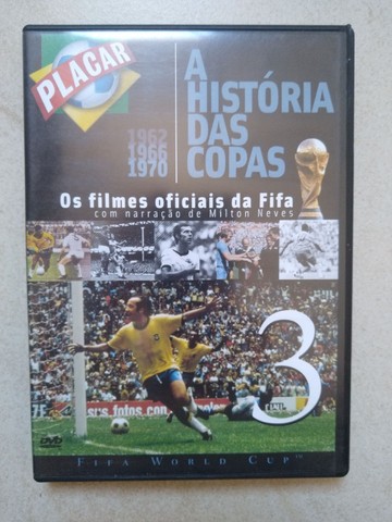 DVD Placar 3, A história das Copas de 1962, 1966, 1970. Usado em excelente estado