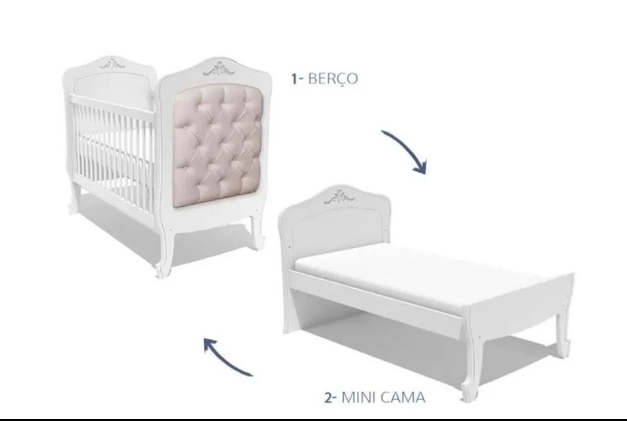 Berço provençal com capitonê bege claro  - Foto 2