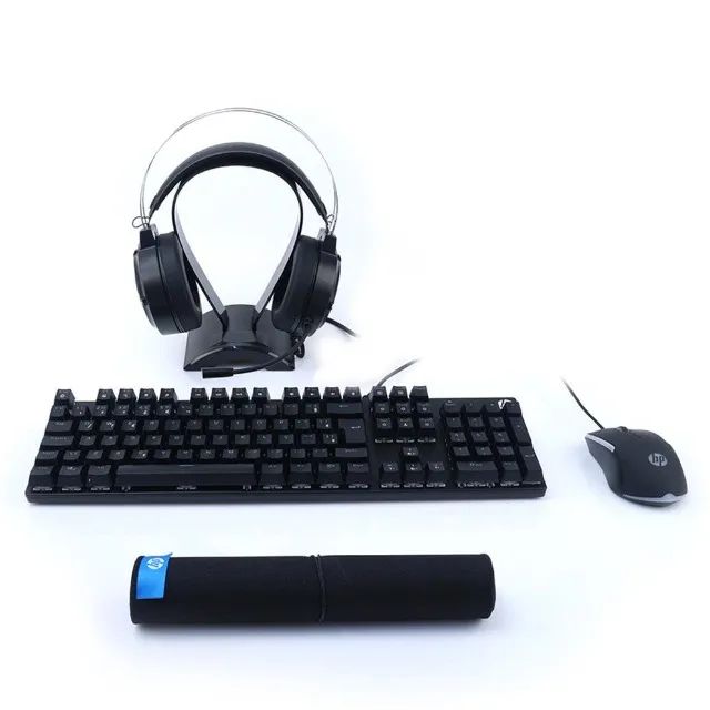 Combo Gamer HP Teclado Mecânico Switch Blue Mouse Headset c/ Adaptador Mouse - WZetta