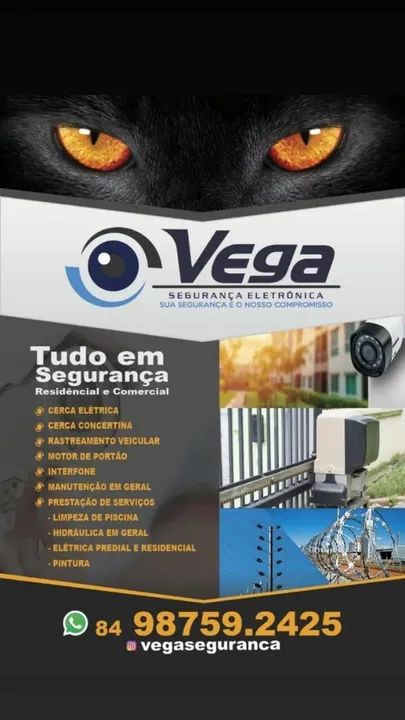 cerca eletrica, camera de segurança e motor de portao